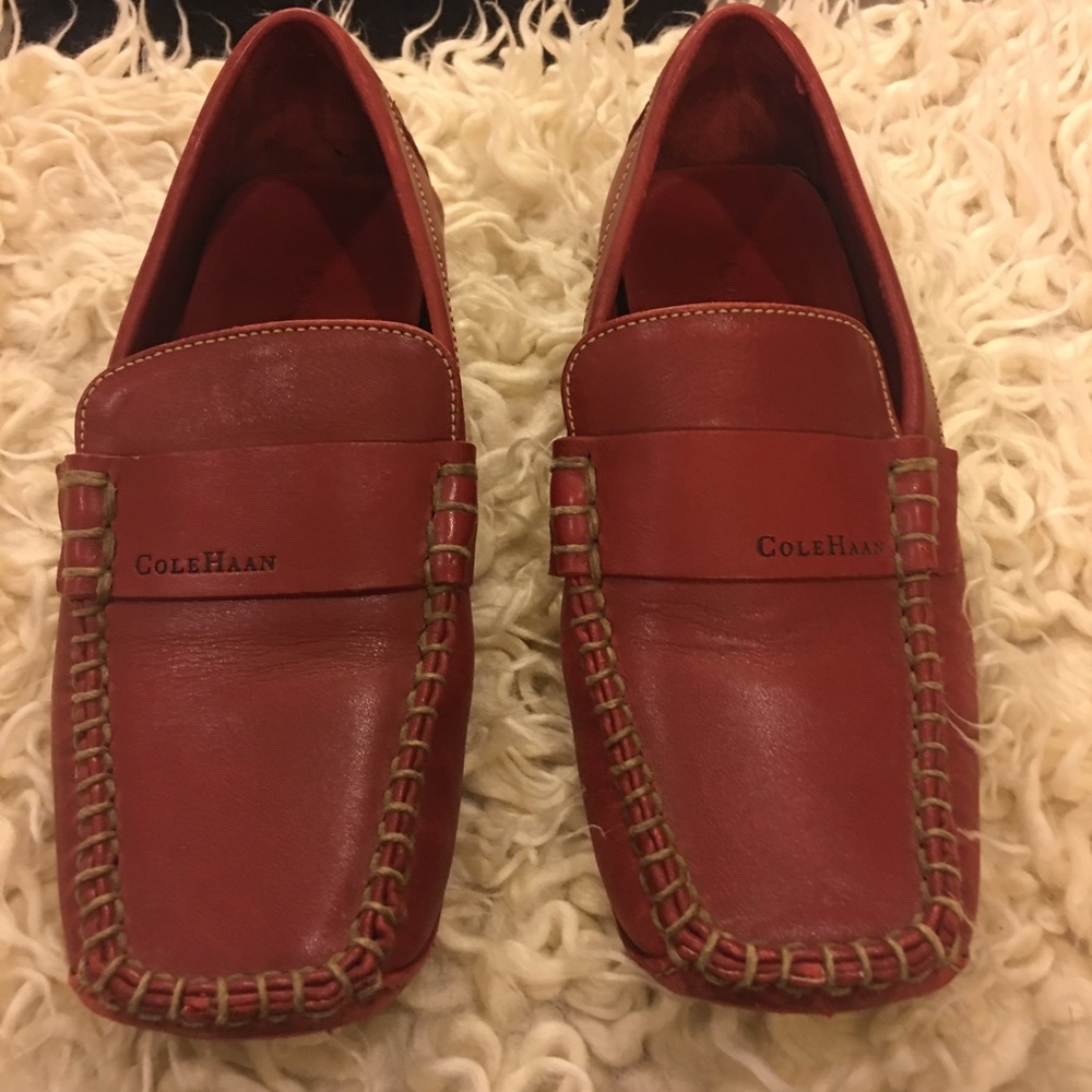 Cole Haan Red leather moccasins